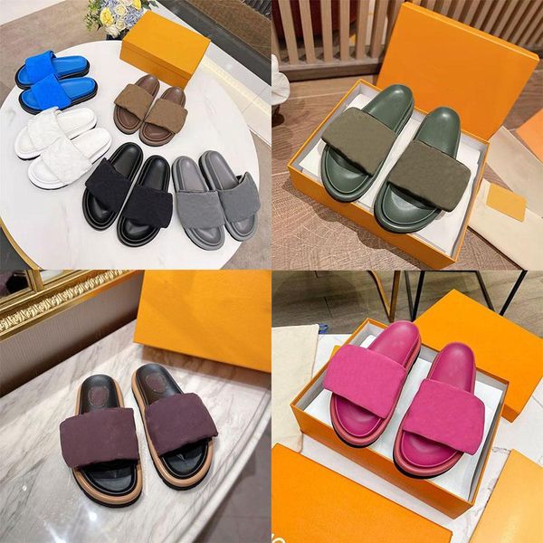 designer slipper women pool pillow comfort sandals lady nylon wide strap filled soft down letter printed leath shoe''louise'&, Black
designer slipper women pool pillow comfort sandals lady nylon wide strap filled soft down letter printed leath shoe''louise'&, Black