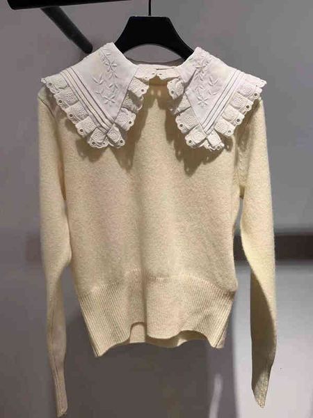 women's sweaters fadan spring and summer french sweet style embroidered baby collar stitched contrast knit, White;black
women's sweaters fadan spring and summer french sweet style embroidered baby collar stitched contrast knit, White;black