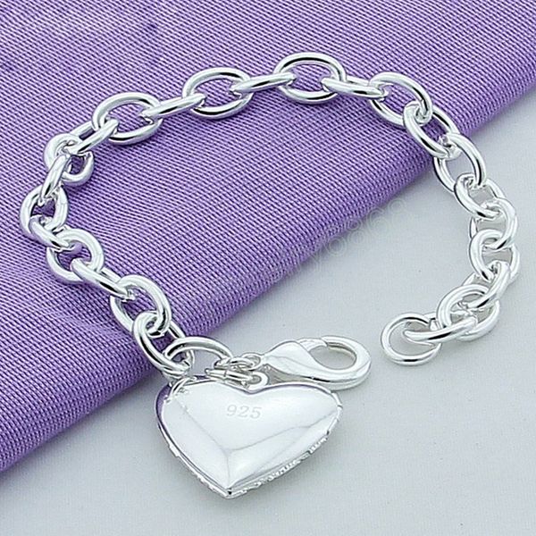 925 sterling silver smooth heart p frame pendant bracelet for woman charm wedding engagement party fashion jewelry, Golden;silver
925 sterling silver smooth heart p frame pendant bracelet for woman charm wedding engagement party fashion jewelry, Golden;silver