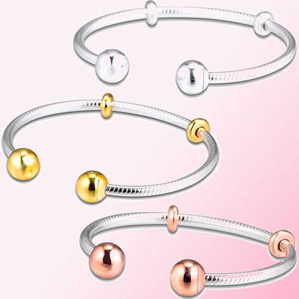 925 silver bangle charms rose gold snake chain style beads fit pandora bracelet jewelry diy, Black
925 silver bangle charms rose gold snake chain style beads fit pandora bracelet jewelry diy, Black