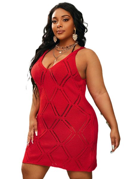 plus hollow out cover up i5km#, Black
plus hollow out cover up i5km#, Black