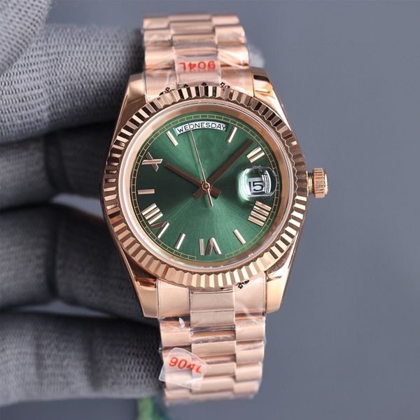 week men's watches automatic wristwatch machine 40mm rose gold stainless steel strap green dial sapphire mirror st9 hidden folding buck, Slivery;brown
week men's watches automatic wristwatch machine 40mm rose gold stainless steel strap green dial sapphire mirror st9 hidden folding buck, Slivery;brown