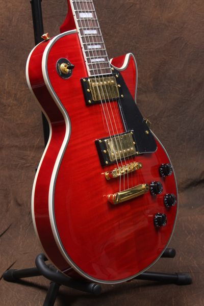 china oem factory customized quilted red electric guitar same of the pictures