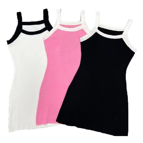 2022ss fashiona womens dresses tight knit wool underwear vest high elastic dress spring summer black white pink fashionable girl suspender s, White;black
2022ss fashiona womens dresses tight knit wool underwear vest high elastic dress spring summer black white pink fashionable girl suspender s, White;black