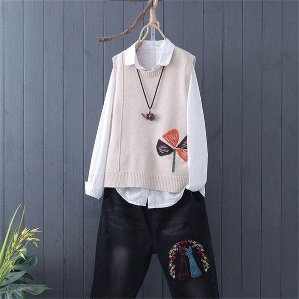 literature and art fan knitted sweater vest female sleeveless embroidery lazy maple bottoming sweater vest women pullover spring 201221, White;black
literature and art fan knitted sweater vest female sleeveless embroidery lazy maple bottoming sweater vest women pullover spring 201221, White;black