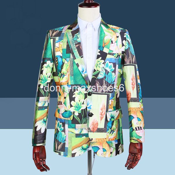 men's suits & blazers suit men casual printed suit youth fashion large stage singer performance dress banquet, White;black
men's suits & blazers suit men casual printed suit youth fashion large stage singer performance dress banquet, White;black