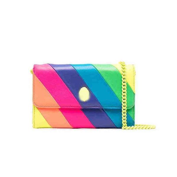 rainbow stripe shoulder bag contrast women's fashion small square bag chain strap messenger bag 220617
rainbow stripe shoulder bag contrast women's fashion small square bag chain strap messenger bag 220617