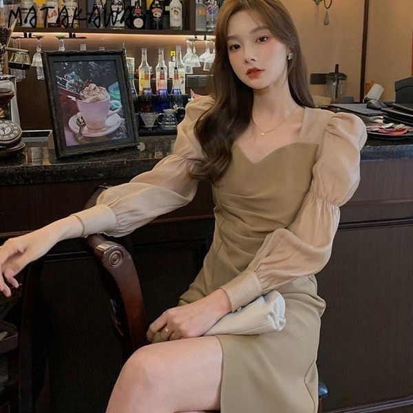 spring vneck woman dress female longsleeved retro hong kong style puff sleeve vestido de mujer 210506, Black;gray
spring vneck woman dress female longsleeved retro hong kong style puff sleeve vestido de mujer 210506, Black;gray