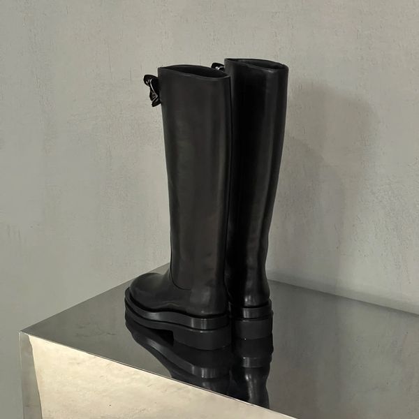 high boot martin booties half knee boots designer boot real genuine leather chain middle 4 cm heel comfortable logo fashionable silk sheepsk, Black
high boot martin booties half knee boots designer boot real genuine leather chain middle 4 cm heel comfortable logo fashionable silk sheepsk, Black