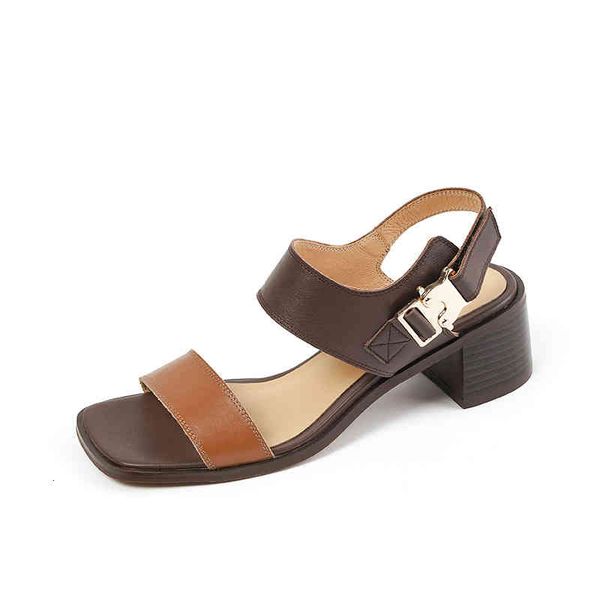 sandals summer women's shoes square head thick heels middle color matching open toe metal belt buckle simple sandals 0sk6, Black
sandals summer women's shoes square head thick heels middle color matching open toe metal belt buckle simple sandals 0sk6, Black