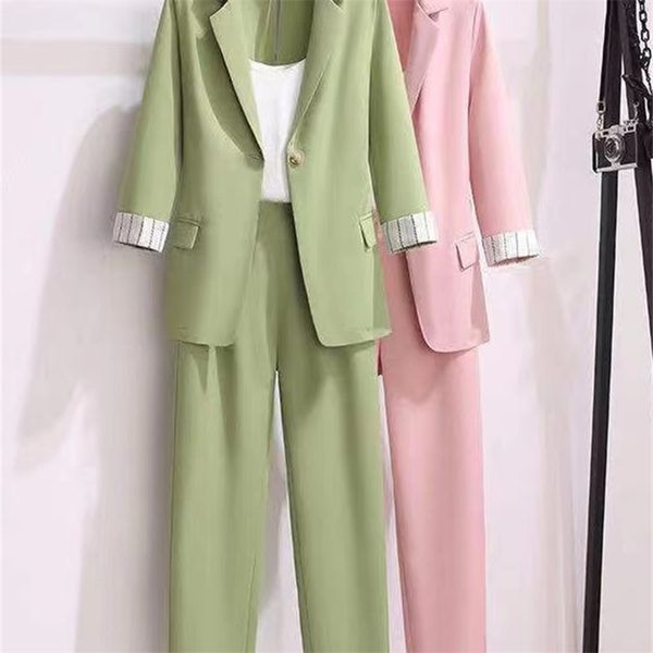 spring korean elegant women's suit female blazer leisure pants tweed suit jacket three piece jacket pants set 220812, White;black
spring korean elegant women's suit female blazer leisure pants tweed suit jacket three piece jacket pants set 220812, White;black