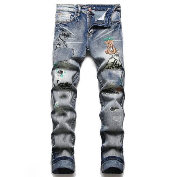 new fashion mens designer jeans ripped denim pants luxury hip hop distressed zipper trousers for male 2022 33, Blue
new fashion mens designer jeans ripped denim pants luxury hip hop distressed zipper trousers for male 2022 33, Blue