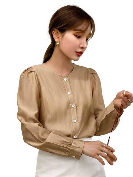 dazy solid button front blouse o1qx#, White