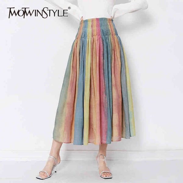 elegant striped colorful skirt for women high waist ruched casual skirts female fashion clothing spring 210423, Black
elegant striped colorful skirt for women high waist ruched casual skirts female fashion clothing spring 210423, Black