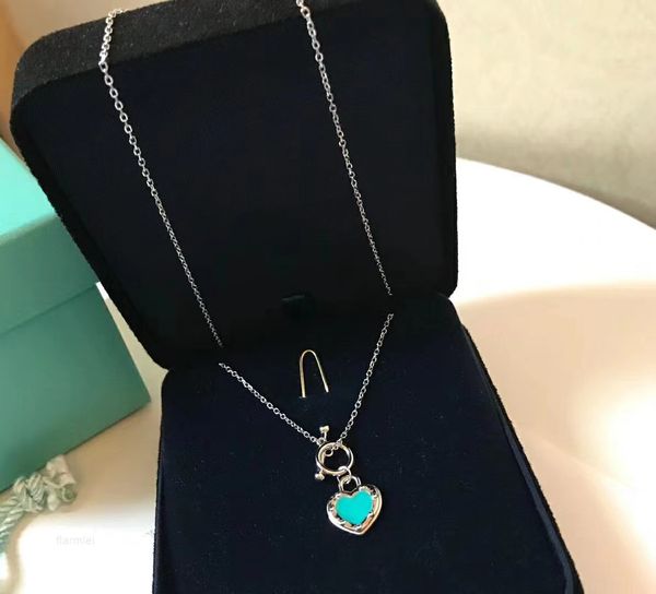 711g t family s925 love peach heart enamel heart brand necklace classic versatile women's necklace, Black
711g t family s925 love peach heart enamel heart brand necklace classic versatile women's necklace, Black