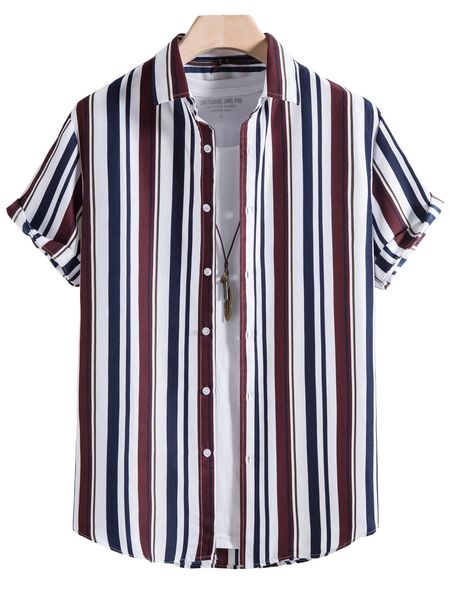 men block vertical striped shirt without tee o3an#, White;black