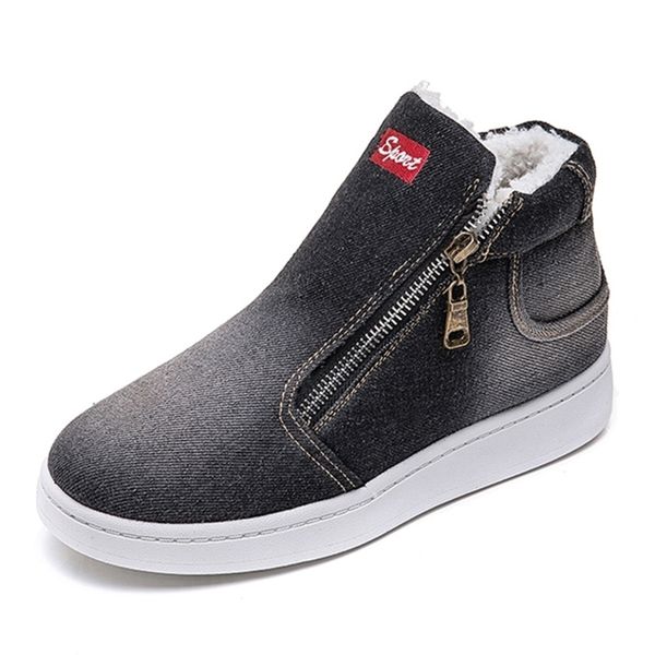 warm winter shoes women denim jeans boots fleece push snow boots for women winter flat casual shoes zapatos de mujer y200115, Black
warm winter shoes women denim jeans boots fleece push snow boots for women winter flat casual shoes zapatos de mujer y200115, Black
