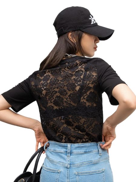 dazy contrast lace back solid w3js#, White
dazy contrast lace back solid w3js#, White