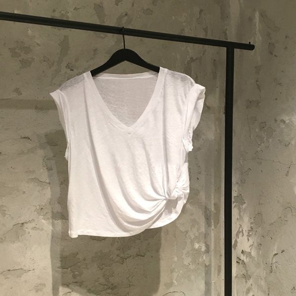 women's t-shirt king v-neck white vest women's irregular fold design summer sleeveless t-shirt
women's t-shirt king v-neck white vest women's irregular fold design summer sleeveless t-shirt