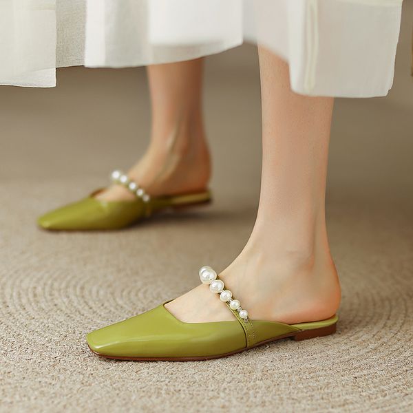 real leather string bead french retro women slippers square toe low heels shoes for woman spring summer new outdoor red shoes, Black
real leather string bead french retro women slippers square toe low heels shoes for woman spring summer new outdoor red shoes, Black