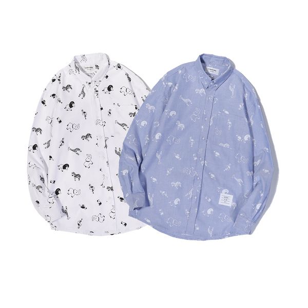 men's women's tb002 long sleeve shirt new couple splicing lapel cotton loose casual business denim jacket, White
men's women's tb002 long sleeve shirt new couple splicing lapel cotton loose casual business denim jacket, White