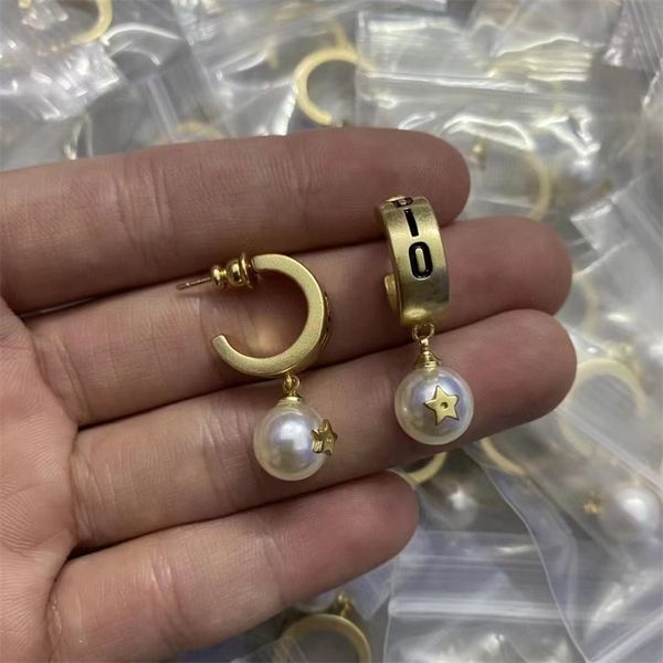 letter type tassel pearl earrings female high sense earrings female, Golden 
letter type tassel pearl earrings female high sense earrings female, Golden