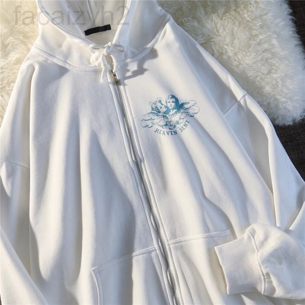 women's hoodies & sweatshirts designer 6535 cotton bm angel sweater zipper cardigan women's loose vintage coat trendy z8z8, Black
women's hoodies & sweatshirts designer 6535 cotton bm angel sweater zipper cardigan women's loose vintage coat trendy z8z8, Black