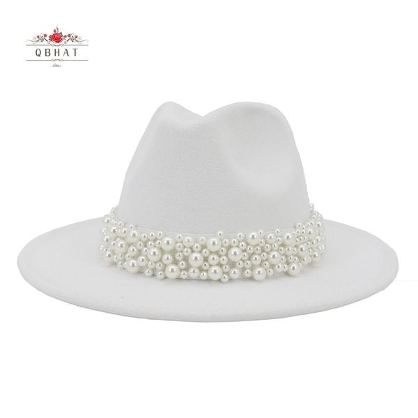 jazz fedora hats with pearls band women white felted cap trendy wide brim church party female dress hat outdoor sunhat 220507, Blue;gray
jazz fedora hats with pearls band women white felted cap trendy wide brim church party female dress hat outdoor sunhat 220507, Blue;gray