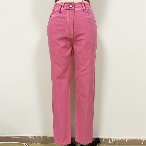high street est designer jeans womens stitching contrast pink denim pencil pants desi 210521, Blue
high street est designer jeans womens stitching contrast pink denim pencil pants desi 210521, Blue