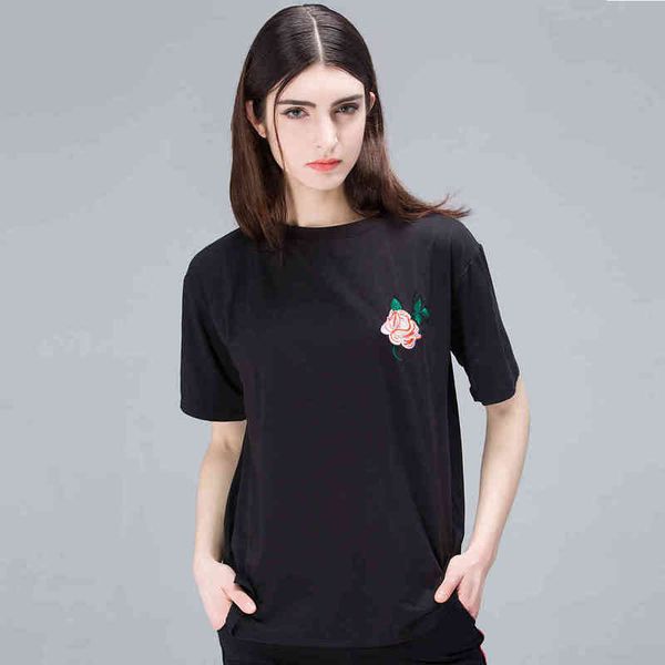 summer cotton loose casual rose embroidered fashion simple short sleeve female tshirts 210426, White
summer cotton loose casual rose embroidered fashion simple short sleeve female tshirts 210426, White