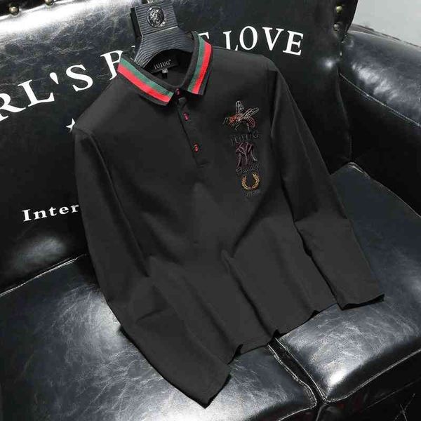 men's luxury fashion brands menswear new casual embroidery lapel long sleeve bottomed shirt top, Black
men's luxury fashion brands menswear new casual embroidery lapel long sleeve bottomed shirt top, Black