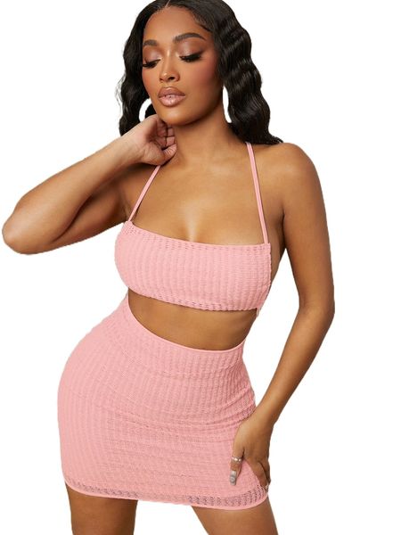 halter neck cut out dress 904a#, Black;gray