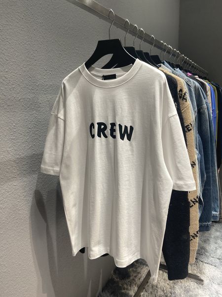 women's t-shirt designer spring and summer high version b crew lettered print pullover round neck loose casual men's women's, White
women's t-shirt designer spring and summer high version b crew lettered print pullover round neck loose casual men's women's, White