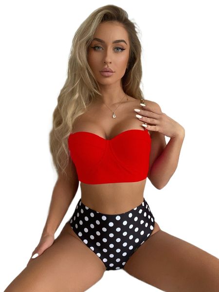 polka dot chain linked push up bikini swimsuit 455a#, White;black
polka dot chain linked push up bikini swimsuit 455a#, White;black