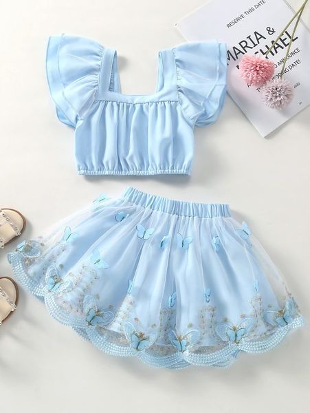 toddler girls layered ruffle trim crop & butterfly appliques leaf embroidery mesh skirt she, White
toddler girls layered ruffle trim crop & butterfly appliques leaf embroidery mesh skirt she, White