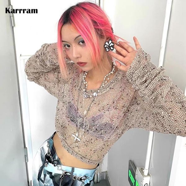 karrram see through mesh translucent hollow out t-shirts long sleeve oversized irregular bandage y2k clothes 220516, White
karrram see through mesh translucent hollow out t-shirts long sleeve oversized irregular bandage y2k clothes 220516, White