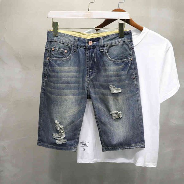 men's jeans summer denim shorts korean men's small straight youth pants 5-point holeless 22 r2b8, Blue
men's jeans summer denim shorts korean men's small straight youth pants 5-point holeless 22 r2b8, Blue