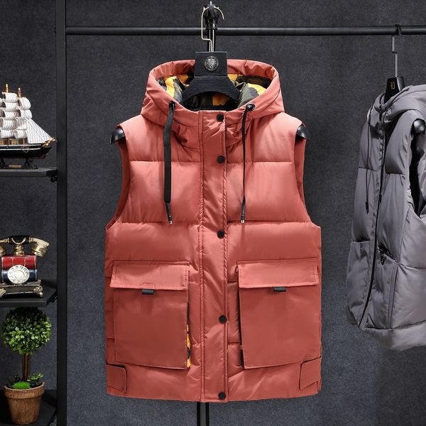 men's vests designer work clothes vest men's autumn and winter trend hooded down cotton jacket thickened waistcoat youth korean wa, Black;white
men's vests designer work clothes vest men's autumn and winter trend hooded down cotton jacket thickened waistcoat youth korean wa, Black;white