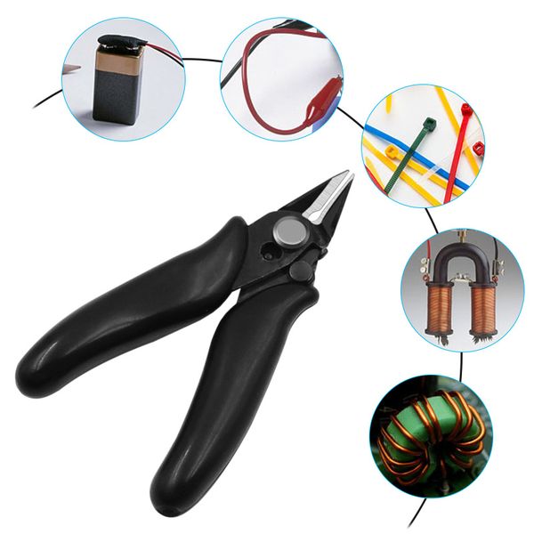 3.5 inch black mini diagonal locking cutting pliers 
3.5 inch black mini diagonal locking cutting pliers