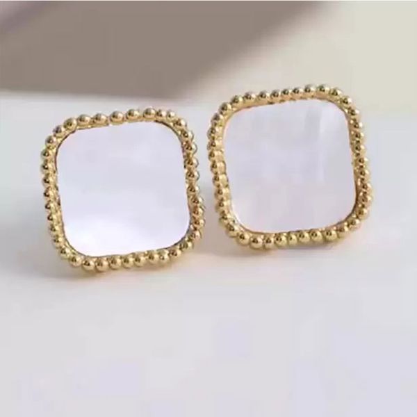 four leaf clover luxurys designer earrings stud classic fashion flower jewelry gold silver rose gold mother of pearl green earring for women, Golden;silver
four leaf clover luxurys designer earrings stud classic fashion flower jewelry gold silver rose gold mother of pearl green earring for women, Golden;silver