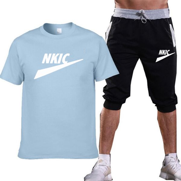 men's shirt brand logo tracksuit two pieces sets casual fitness sport suit short sleeve t shirt+trousers men casual sportswear suits, Gray
men's shirt brand logo tracksuit two pieces sets casual fitness sport suit short sleeve t shirt+trousers men casual sportswear suits, Gray