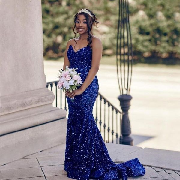 sparkly navy prom dresses mermaid strapless neckline sequined evening gowns sweep train plus size special occasion formal wear, Black
sparkly navy prom dresses mermaid strapless neckline sequined evening gowns sweep train plus size special occasion formal wear, Black
