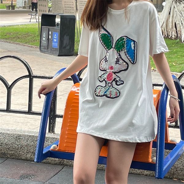 women's t-shirt designer 22ss women's t new cartoon rabbit diamond inlaid cotton short sleeve t-shirt loose korean 3rak, White
women's t-shirt designer 22ss women's t new cartoon rabbit diamond inlaid cotton short sleeve t-shirt loose korean 3rak, White