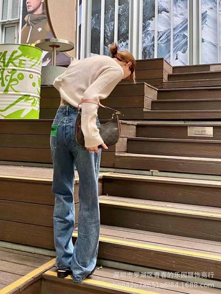 women's jeans designer original straight jil22 spring stitching green cloth label pocket open line design feeling washed denim pants wo, Blue
women's jeans designer original straight jil22 spring stitching green cloth label pocket open line design feeling washed denim pants wo, Blue