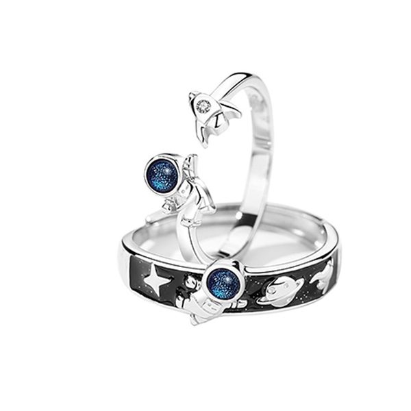 2pcs/set 925 sterling silver lovers astronaut ring fashion jewelry crystal zircon woman man couple ring 220428, Slivery;golden
2pcs/set 925 sterling silver lovers astronaut ring fashion jewelry crystal zircon woman man couple ring 220428, Slivery;golden