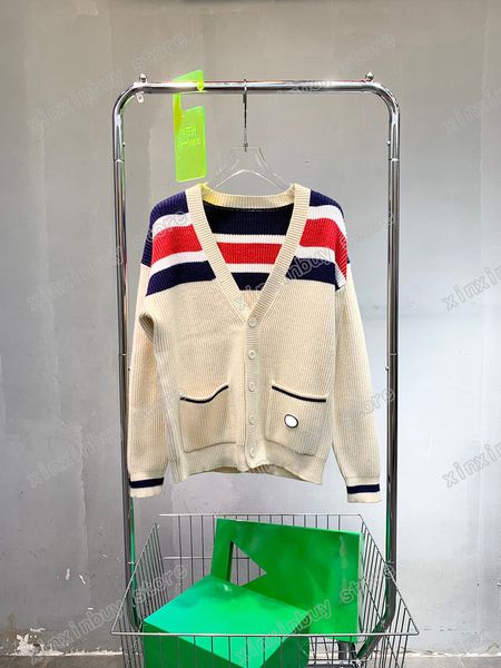 22ss mens women designers cardigan sweaters luxury stripe letter crew neck paris street long sleeve gray blue white s-2xl, White;black
22ss mens women designers cardigan sweaters luxury stripe letter crew neck paris street long sleeve gray blue white s-2xl, White;black