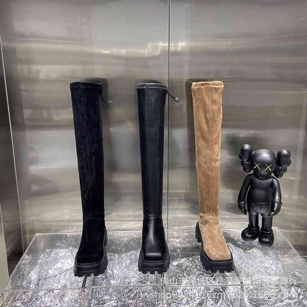 boots autumn and winter style boots women's square head sleeve elastic high tube thick soles increased significantly thinner than knee, Black
boots autumn and winter style boots women's square head sleeve elastic high tube thick soles increased significantly thinner than knee, Black
