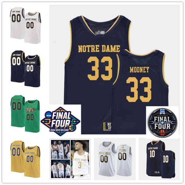 xflsp college custom nd stitched basketball jersey 35 bonzie colson 21 matt gregory 25 liam nelligan 33 john mooney 1 austin torres 31 elija, Black