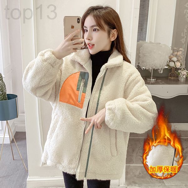 women's knits & tees designer 2021 winter new plush thickened lamb cashmere contrast loose and versatile casual coat 4zzt, White
women's knits & tees designer 2021 winter new plush thickened lamb cashmere contrast loose and versatile casual coat 4zzt, White