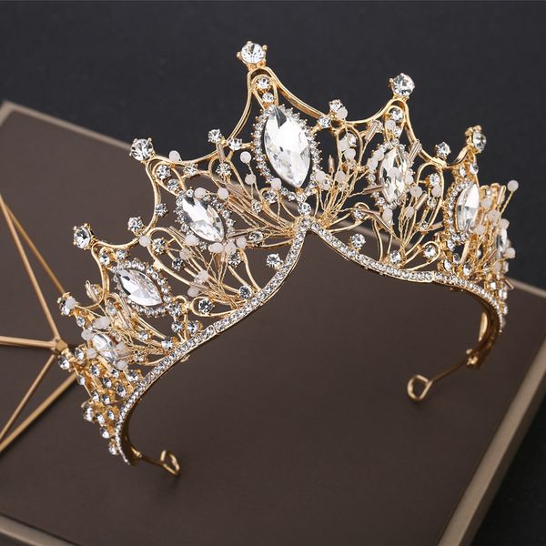 wedding birthday hair ornament crown with rhinestone string crystal beads bridal handmade crown, White
wedding birthday hair ornament crown with rhinestone string crystal beads bridal handmade crown, White
